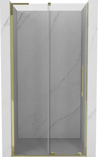 MEXEN/S - Velar L posuvné sprchové dvere 90, transparent, zlatá 871-090-003-01-50