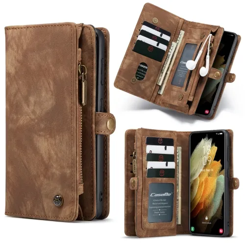 WALLET Ochranný kryt s peňaženkou 2v1 pre Samsung Galaxy S21 5G  hnedý