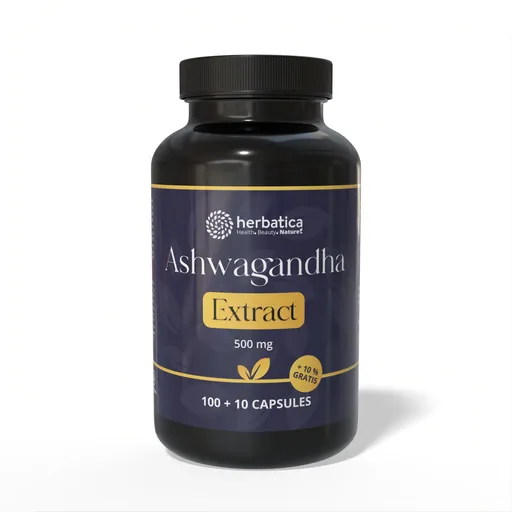 Ashwagandha vegánske kapsuly - 7% extrakt whitanolidov - 110 kapsúl - Herbatica