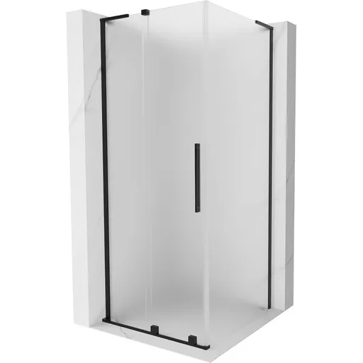 MEXEN/S - Velar L sprchovací kút, posuvné dvere 110 x 110, dekor, čierna 871-110-110-33-70