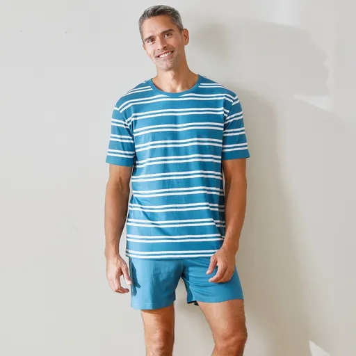 Pyžamo s pruhmi, so šortkami a krátkymi rukávmi