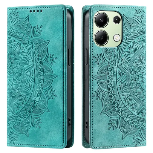 ART MANDALA Peňaženkový obal pre Xiaomi Redmi Note 13 zelený