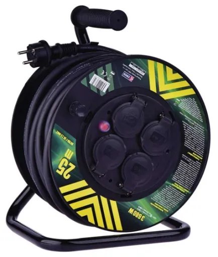 Emos predlžovací bubon - 4 zásuvky, 25m, 2.5mm, guma, IP44