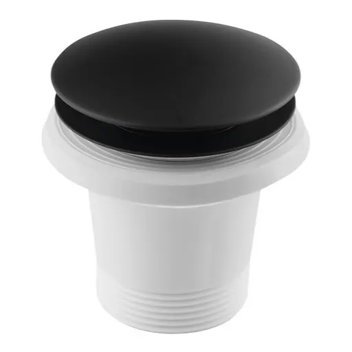 Vanová výpust 6/4" Polysan click clack, pro vany bez přepadu, černá matná 71704B