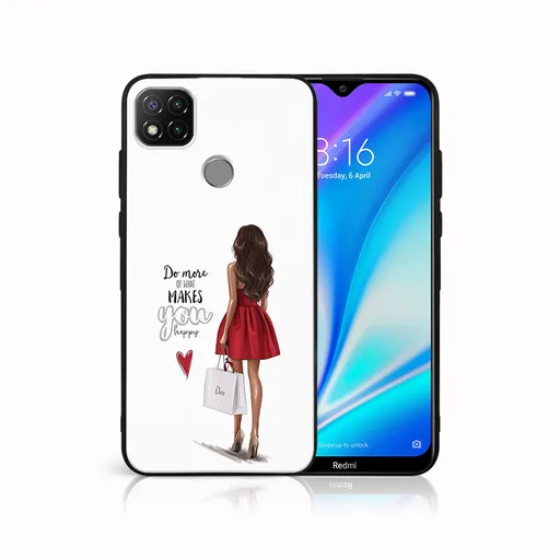 MY ART Silikónový obal Xiaomi Redmi 9C RED DRESS (137)