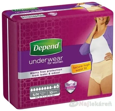 Depend Maximum pre ženy S/M 10 ks