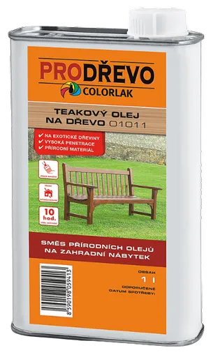 OLEJ O1011 - Teakový olej na drevo bezfarebný 1 L