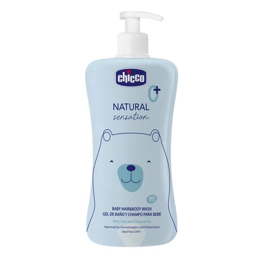 CHICCO Šampón na vlasy a telo Natural Sensation s aloe a kamilkou 500ml, 0m+