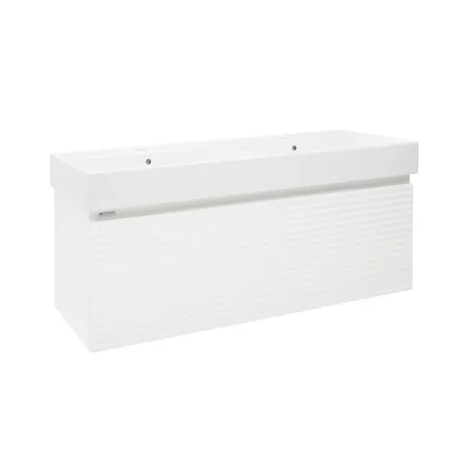Kúpeľňová skrinka s umývadlom Naturel Savona 118x43x44, 8 cm biela lesk SAVONA120BIU2