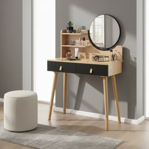 ArtJum Toaletný stolík SCANDI 2 čierna | CM-324312