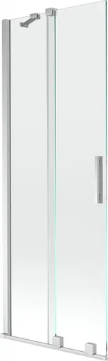 MEXEN/S - Velar Dvojkrídlová posuvná vaňová zástena 75 x 150, transparent, chróm 896-075-000-01-01