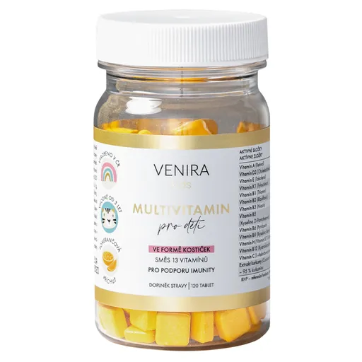 VENIRA Kids multivitamín pre deti pomaranč 120 cmúľacích tabliet
