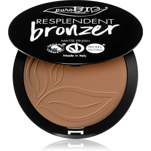 puroBIO Cosmetics Resplendent bronzer s matným efektom odtieň 01 Pale brown 9 g