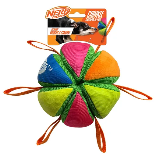 NERF DOG Hračka pre psov plyšová pískacia a chrumkavá loptička 15 cm