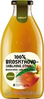Zdravo 100% BROSKYŇOVO-JABLKOVÁ ŠŤAVA, 0,75l