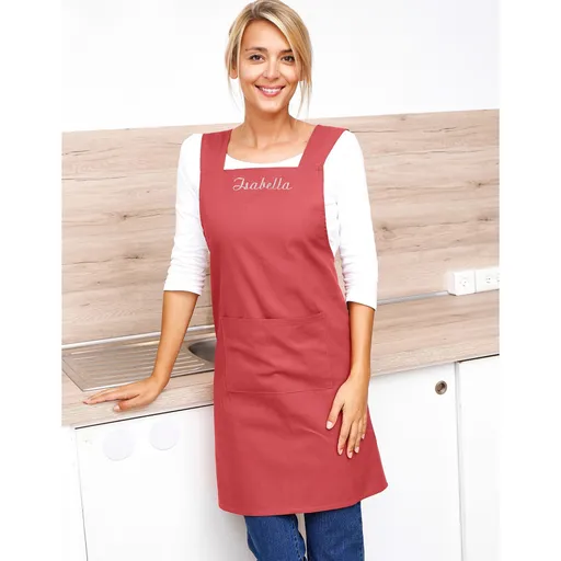 Japonská bavlnená zástera s výšivkou