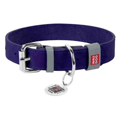 WAUDOG Classic Kožený obojok pre psov fialový 1 kus, Veľkosť: XS