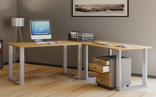 VCM Rohový stůl Lona 220x160x80 U-nohy, dub medový