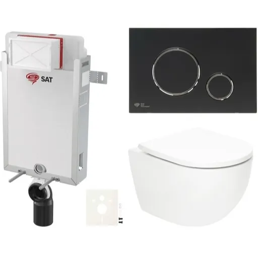 Závesný wc set SAT Fusion na zamurovanie vírové splachovanie SIKOSZTORFU78