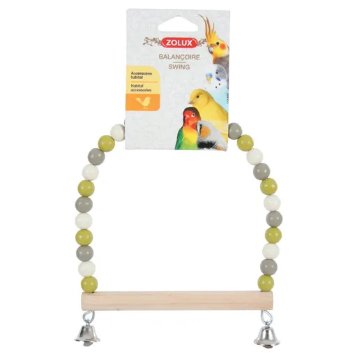ZOLUX Hojdačka pre vtáky drevená s korálkami 22 cm