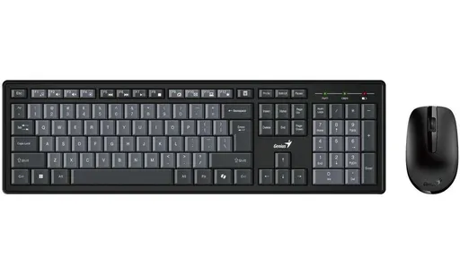 Genius Smart KM-8200 Dual Color, Set klávesnice a myši, bezdrôtový, CZ/SK layout, 2,4 GHz, mini USB prijímač, Copilot kl., čierno-šedá