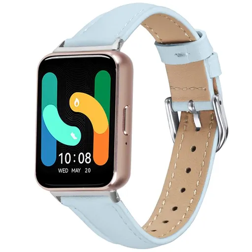 LEATHER Kožený remienok pre Samsung Galaxy Fit3 svetlomodrý