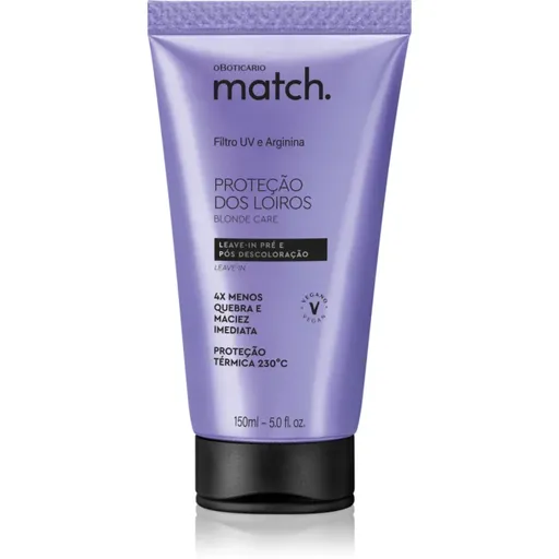oBoticário Match. Blonde Care obnovujúca bezoplachová maska pre blond vlasy 150 ml