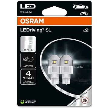 OSRAM LEDriving SL W16W Studenobiela 6000 K 12 V dva kusy v balení (921DWP-02B)