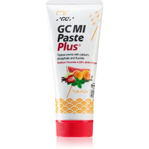 GC MI Paste Plus remineralizačný ochranný krém pre citlivé zuby s fluoridom príchuť Tutti Frutti 35 ml