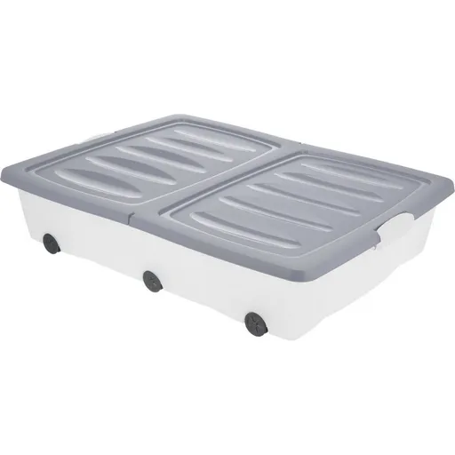 Úložný box s kolieskami, 80 x 60 x 17 cm, sivá