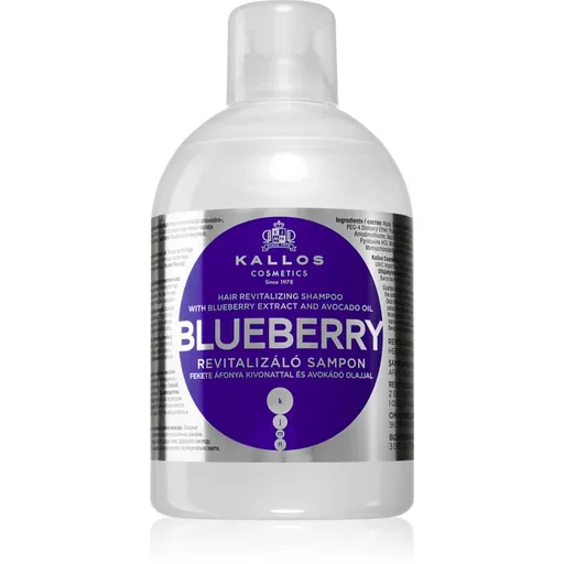 Kallos KJMN Professional Blueberry obnovujúci šampón pre suché, poškodené, chemicky ošetrené vlasy 1000 ml