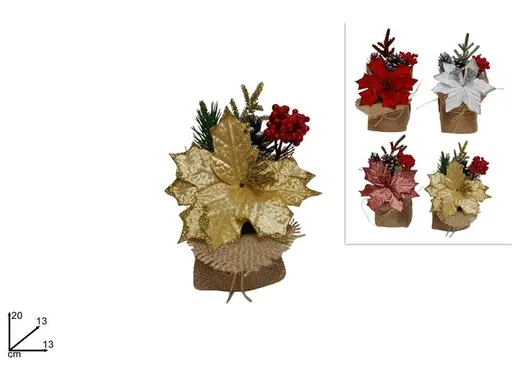 MAKRO - Hviezda vianočná 20cm rôzne farby