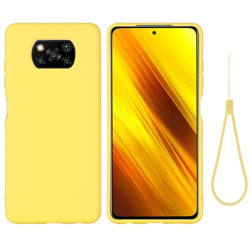 RUBBER Ochranný obal pre Xiaomi Poco X3 NFC / X3 Pro žltý