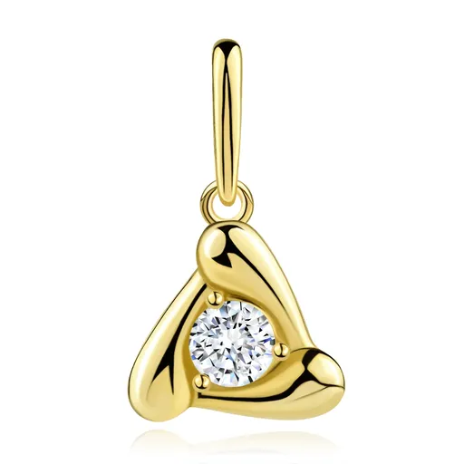 Zlatý prívesok 9K v tvare asymetrického trojuholníka so zirkónom