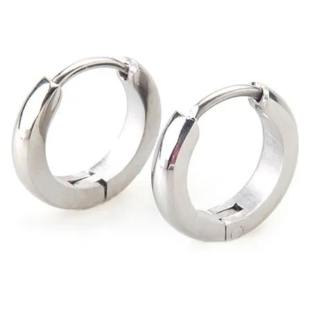 Náušnice z chirurgickej ocele striebornej farby, zrkadlový lesk