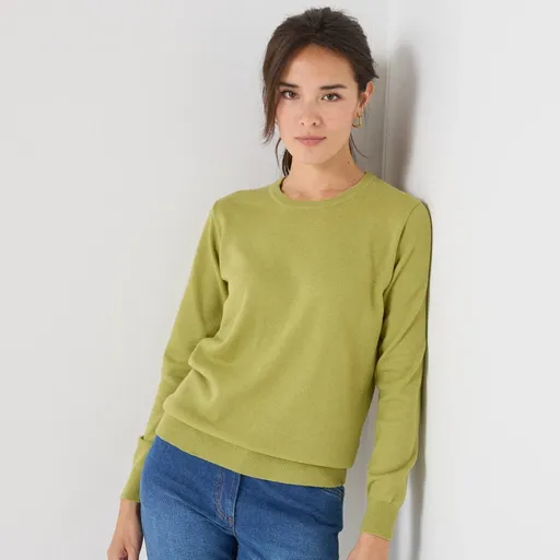 Pulóver s okrúhlym výstrihom z jahňacej vlny