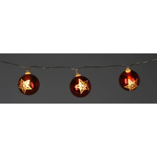 Svetelná vianočná reťaz Stars, 120 cm, 10 LED, farba meď, na batérie