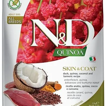 N&D grain free quinoa dog skin & coat duck & coconut 2,5 kg (8010276035608)