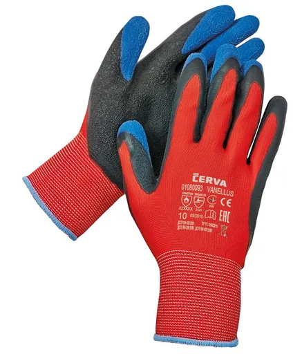 VANELLUS FH rukavice máč. v latex červená 8