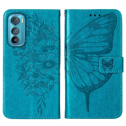 ART BUTTERFLY Peňaženkový kryt Motorola Edge 30 modrý