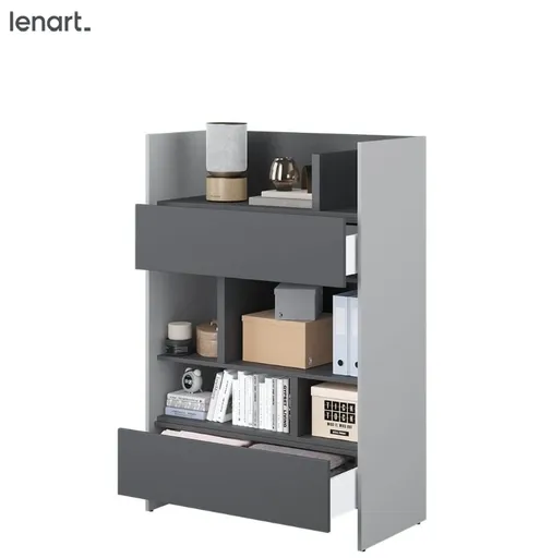 Dig-net nábytok Regál Lenart BED CONCEPT BC-26 | sivá / grafit