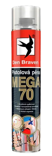 DEN BRAVEN - Pištoľová pena Mega 70 žltá 870 ml