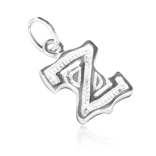 Prívesok zo striebra 925 - písmeno Z s vrúbkami