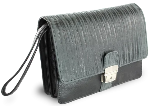 Čierna pánska kožená dokladová etue v štýle BAMBOO 611-2411F-60