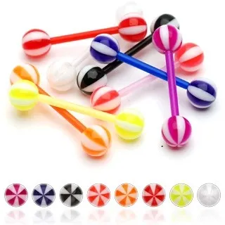 Piercing do jazyka plážová loptička - Farba piercing: Modrá