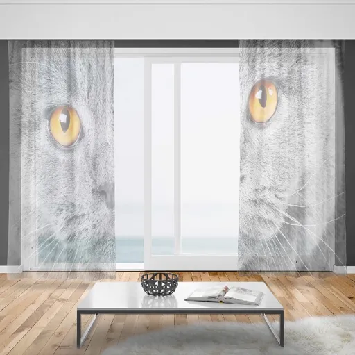 Záclony Mačací pohľad (Rozměr záclony: 150x250)
