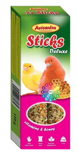 Avicentra Sticks Deluxe tyčinky pro kanáry s vitamínmi a medom 110 g