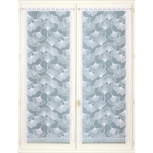 Rrovná záclonka so strapcami a motívom Ginkgo, pár