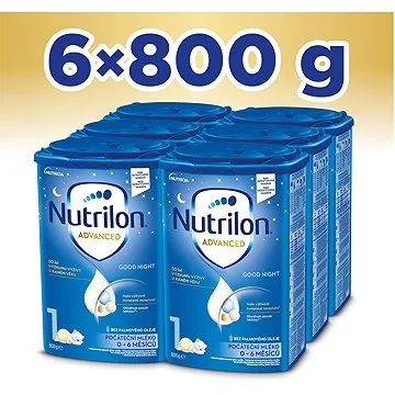 Nutrilon 1 Advanced Good Night počiatočné dojčenské mlieko 6× 800 g, 0+ (8595002110069)