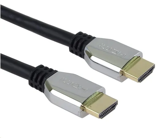 PREMIUMCORD Kábel HDMI 2.1 High Speed + Ethernet kábel (Zinc Alloy krytky, pozlátené konektory) 0.5m